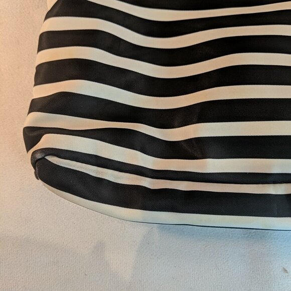 Kate Spade Flatiron Cammy Striped Nylon Shoulder Bag Purse Black White Crossbody - Picture 5 of 16